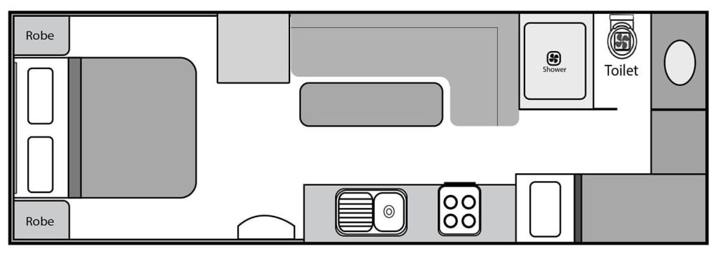 21'6 DOORSIDE KITCHEN DOUBLE OR TRIPLE BUNK